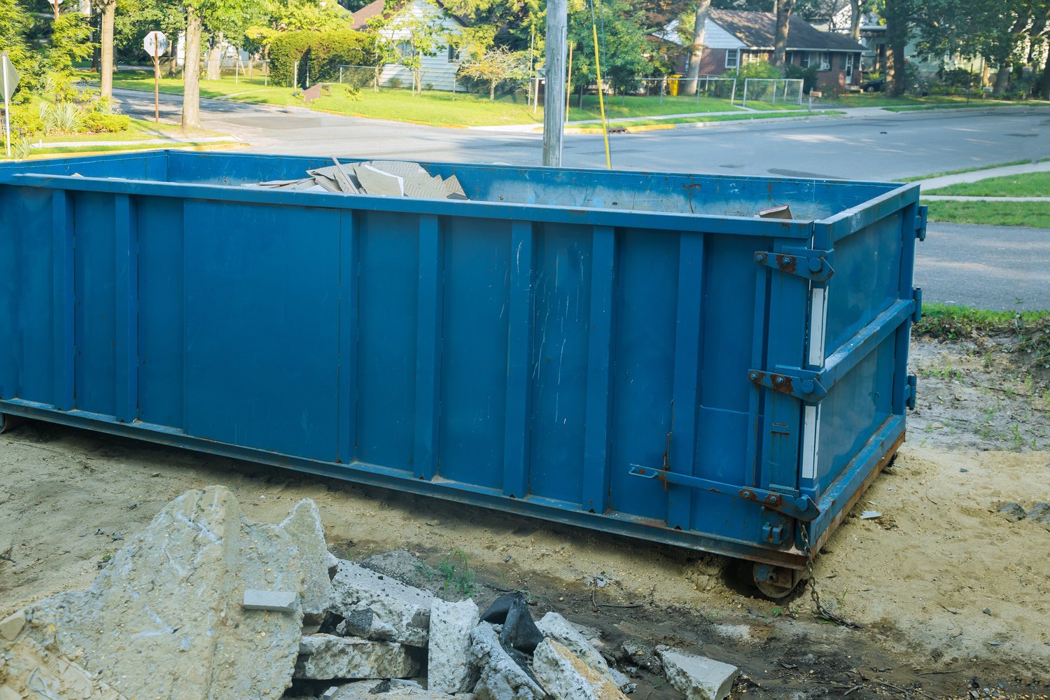 Loaded Dumpster a Construction Home Renovation with Building Rubble Dumpster